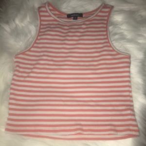 PINK AND WHITE STRIPED CROP TOP